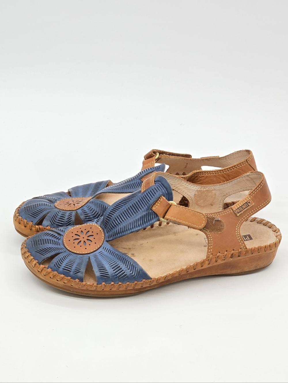 Pikolinos Womens Puerto Vallarta Wedge Sandals 39, US 8.5 Emerald Leather Comfy